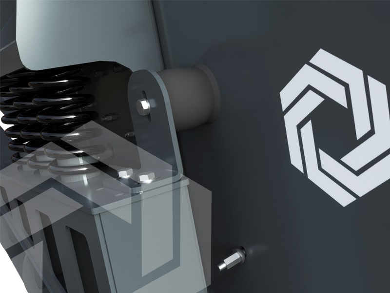 Бічні амортизатори для усунення бічних рухів.