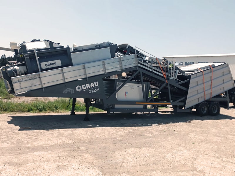 Нова поставка-Мобільна бетонозмішувальна установка GRAU G100M 